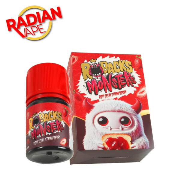 Robacks Monster V2 Roti Bakar Strawberry Jam 60ml – Liquid FB