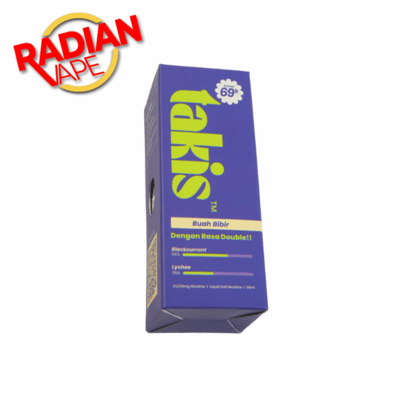 Takis Buah Bibir Blackcurrant Lychee 30ml 30mg – Liquid SN – Radian Vape